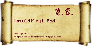 Matulányi Bod névjegykártya